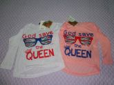 REF: 9127 BLUSA QUEEN SALMOM/BRANCO TAM 4/6/8/10 MARIA MOLE